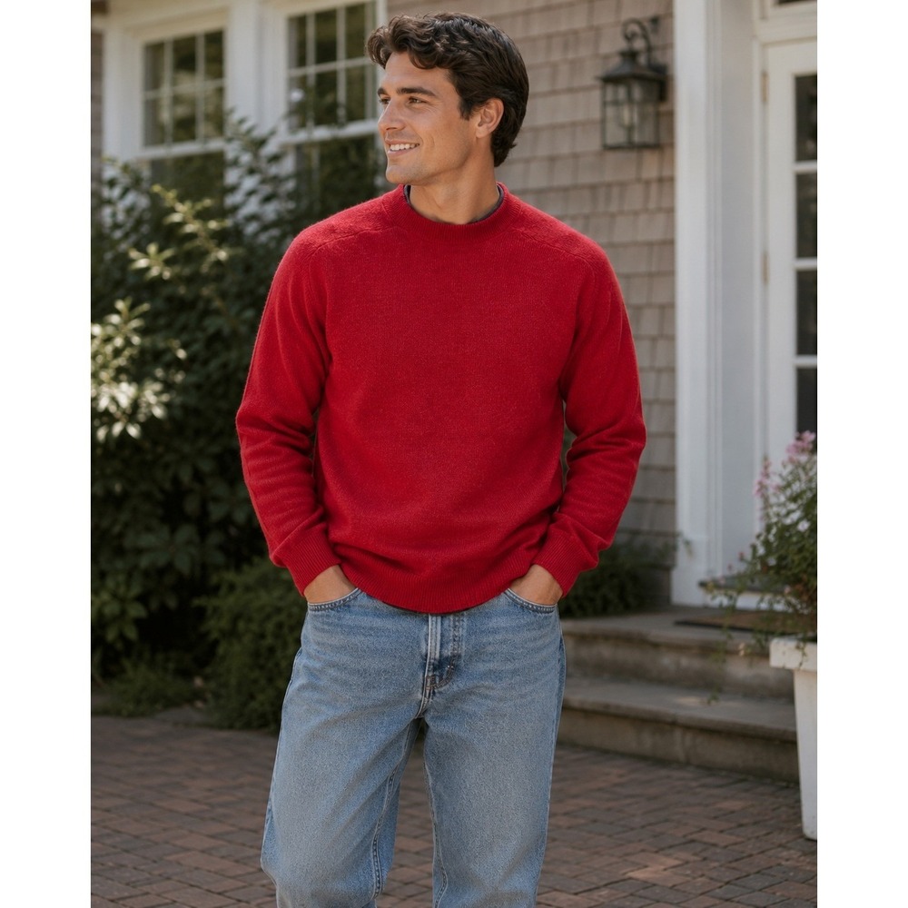 Piacenza Sweater Mens Medium Red Cashmere Italian Luxury Quiet Luxury‎ Old Money